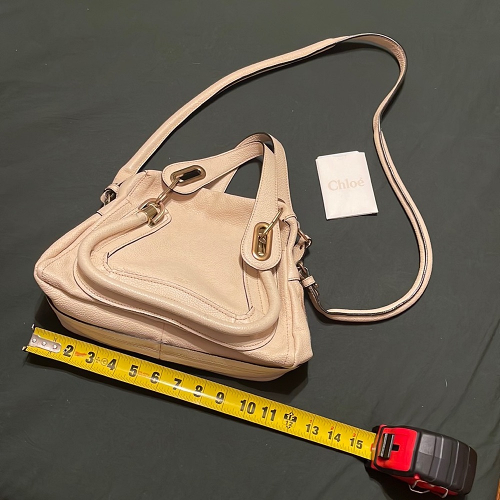 EXCELLENT! Chloe Paraty 2Way Shoulder Hand Bag Ivory Leather